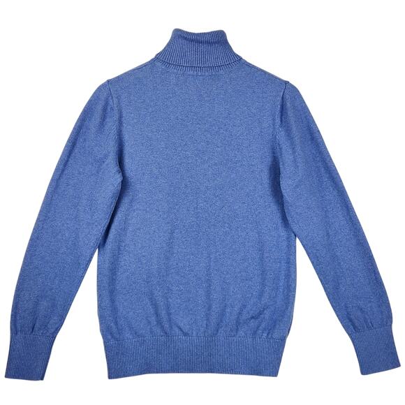 L.L.Bean Cotton/Cashmere Blend Turtleneck Sweater Women’s SZ M Blue Pullover EUC - Picture 2 of 13